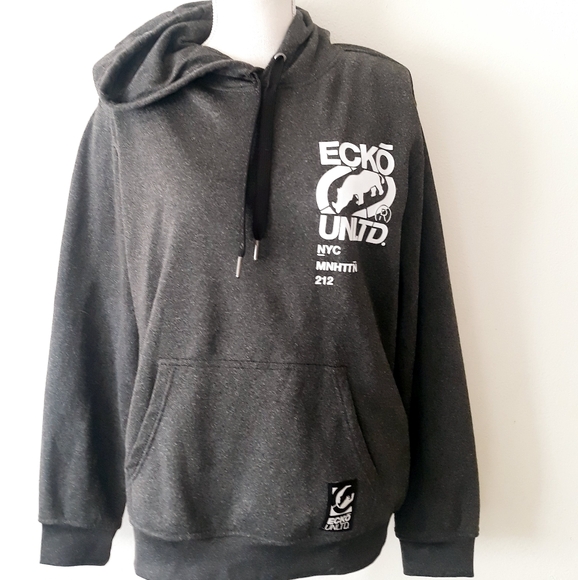 Ecko Unlimited Men's NYC Manhattan Hoodie - Size Medium Gray Sweatshirt - Picture 6 of 11